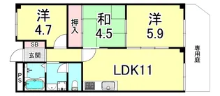 高尾台ハイツ【1階】の間取り