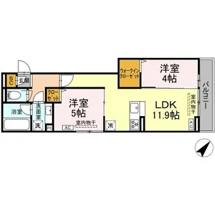 神奈川県相模原市中央区淵野辺5【アパート】の間取り
