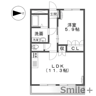 ウエストビレッジ434【3階】の間取り