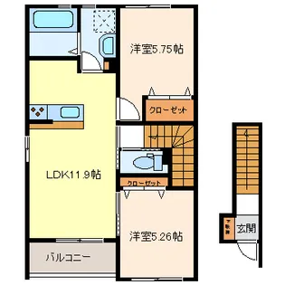 エイブルメゾン佐波【2階】の間取り