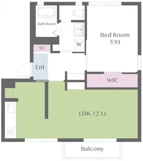 ルレーブ等々力【1階】の間取り