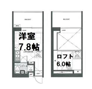 是空NAMBA NISHI【8階】の間取り