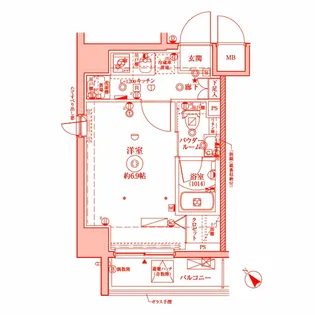 クレイシア横浜NORTH【10階】の間取り