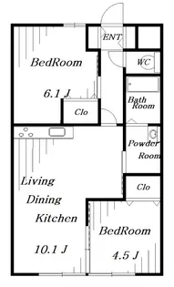 千葉県千葉市花見川区さつきが丘2【アパート】の間取り
