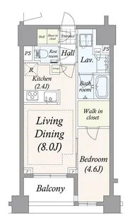 クレヴィア東京八丁堀 Chuo Minato【4階】の間取り