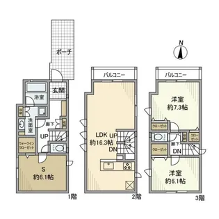 神奈川県横浜市神奈川区上反町2【一戸建】の間取り