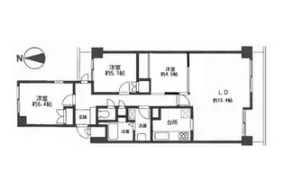 サンヴェール保土ヶ谷エー棟【9階】の間取り