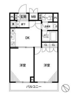 ルーブル上池台弐番館【4階】の間取り
