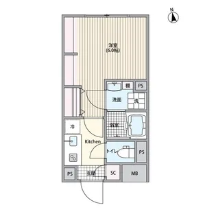 エルファーロ笹塚III【2階】の間取り