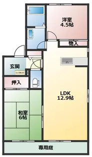 ラグランプレーン医大北 A棟【1階】の間取り