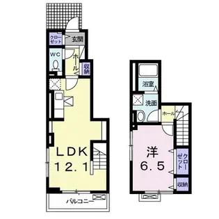 イーストヒルズII【1階】の間取り