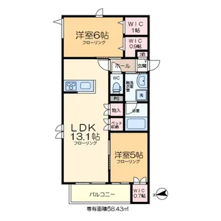 Bonheur de Chien Kitaayase【3階】の間取り