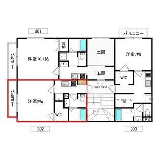 グランオーラ千波【3階】の間取り