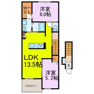 プラシードV【2階】の間取り