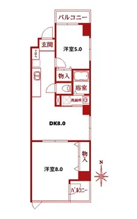 ベルメゾン幸【6階】の間取り