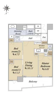 パークタワー晴海【34階】の間取り