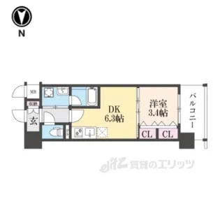 リシュドール梅小路【5階】の間取り