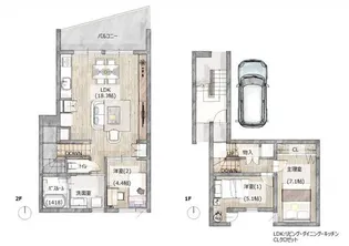 ETENA中仙道西【1階】の間取り