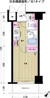 トーシンフェニックス日本橋蛎殻町【7階】の間取り