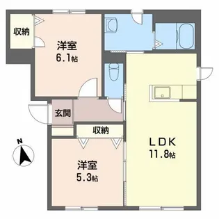 シャーメゾンルミエールA【1階】の間取り