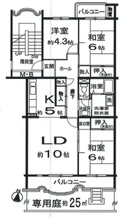 吾妻南住宅 20号棟【1階】の間取り