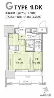 ドゥーエ赤坂【8階】の間取り
