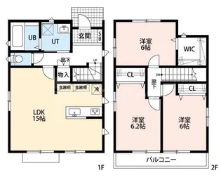 越谷市テラスハウス【1階】の間取り