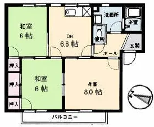 フレグランス笑迫 C棟【2階】の間取り