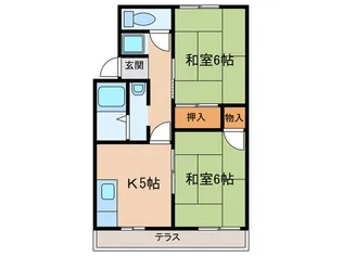 タウニー角割 B棟【1階】の間取り