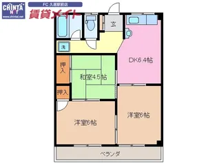 三井ハイツ【2階】の間取り