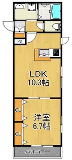 フェリオ鶴見【2階】の間取り