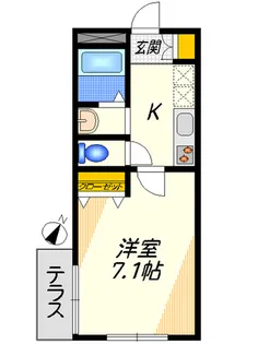 プラティーク市野倉【1階】の間取り