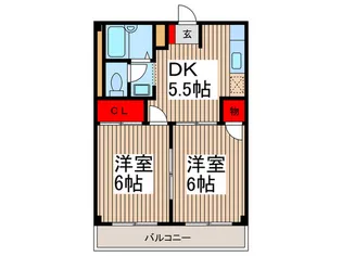 ニュ-エルデム白石【2階】の間取り