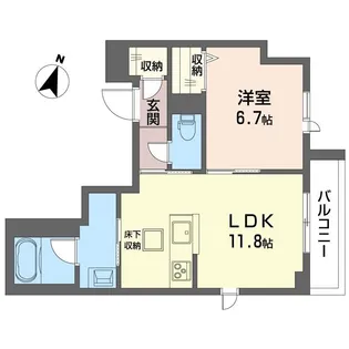カーサ北沢【1階】の間取り