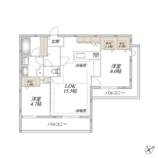 (仮称)市ノ坪メゾン【2階】の間取り