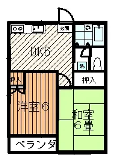ミツワハイツ荻野【2階】の間取り