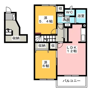 カーサアルジェント B棟【2階】の間取り