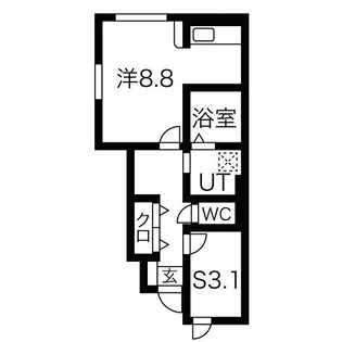 ネオスカイ東山形【1階】の間取り