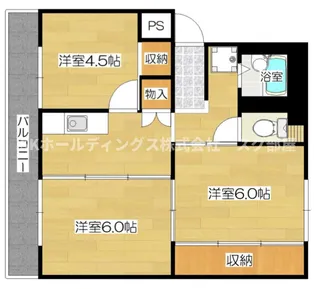ヴィラナリー舞鶴【4階】の間取り