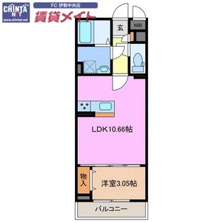 MTF-II咲【3階】の間取り