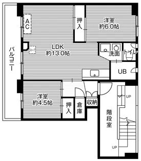 ビレッジハウス石狩2号棟【2階】の間取り