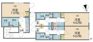 カインドネス玉川学園【1階】の間取り
