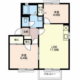 AXISHIRATA A【2階】の間取り