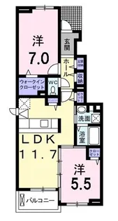 アンジュII【1階】の間取り