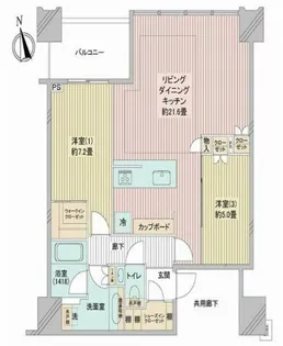 白金ザ・スカイWEST【34階】の間取り