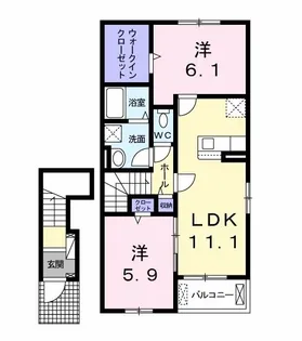 ピュール館山【2階】の間取り
