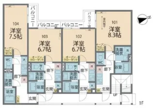 カインドネス橋本East【1階】の間取り