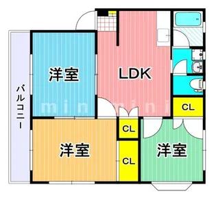 メゾン上熊本【1階】の間取り