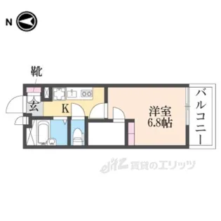 レオパレスリバーウエストB【3階】の間取り