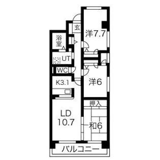 オーデ・ブルージュ【7階】の間取り